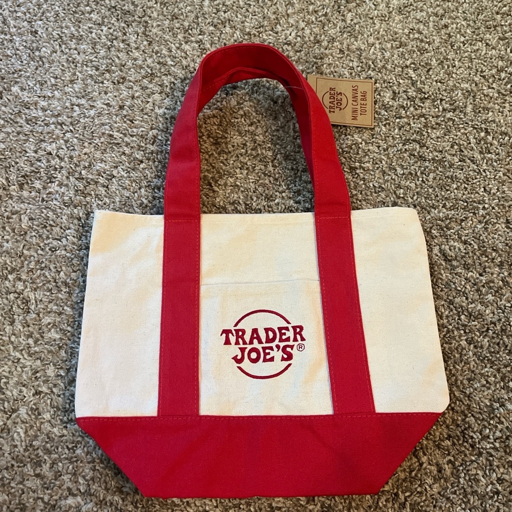 Trader Joe's Red and White Tote Bag